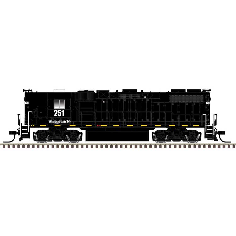 EMD GP38-2 High Nose - Sound and DCC - Master Gold -- Wheeling & Lake Erie #251 (black, white, yellow frame stripes)