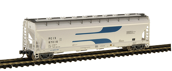 ACF 4-Bay Center Flow(R) Pressureaide(R) Covered Hopper (Ready to Run) -- PCIX - Continental Baking #87016 (white, blue, black)