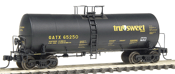 Trinity 17,600 Gallon Corn Syrup Tank Car -- Tru-Sweet/Amaizo #65250 (GATX; black w/yellow, green, white logo)