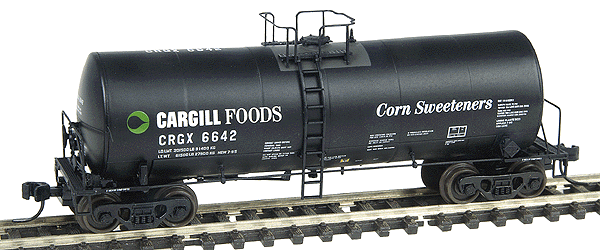 Trinity 17,600 Gallon Corn Syrup Tank Car -- Cargill Foods - CRGX "Corn Sweetners" #6642 (black, white; green Logo)