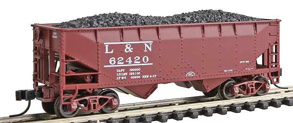 Atlas MasterLine(R) 2-Bay Offset Side Hopper -- Louisville & Nashville #62420 (brown, white)