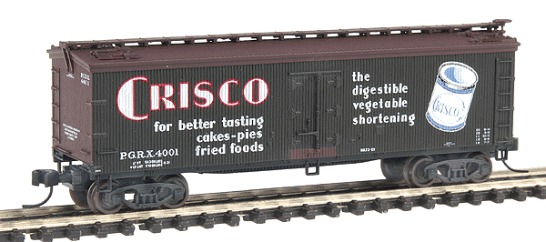 40' Wood Refrigerator Car - Assembled -- Crisco #4001 (green, brown, white)