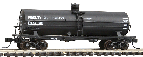 ACF 11,000-Gallon Tank Car No Dome Platform - Ready to Run -- Fidelity Oil Company #991 (black)