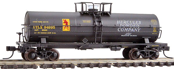 ACF 11,000-Gallon Tank Car w/Dome Platform - Ready to Run -- Hercules Powder Company #94995 (black, yellow)