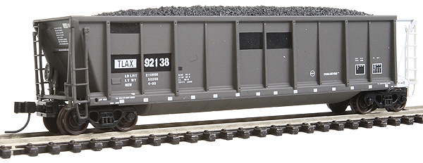 Master Coalveyor Bathtub Gondola - Ready to Run -- Transload America TLAX #92138 (black, white, white Conspicuity Markings)