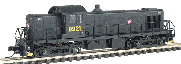 Alco RS-1 - Standard DC -- Pennsylvania Railroad #9921 (Brunswick Green, yellow) w/Friction Bearing Sid