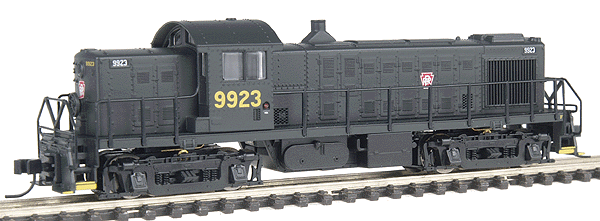 Alco RS-1 - Standard DC -- Pennsylvania Railroad #9923 (Brunswick Green, yellow) w/Friction Bearing Sid