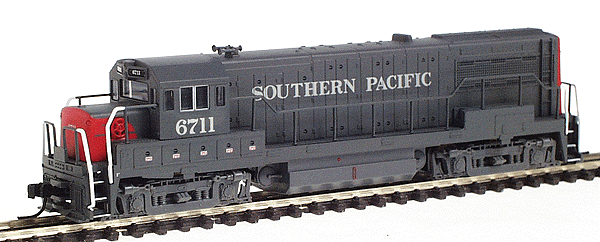 Diesel GE U25B Phase 2A Powered w/Lenz Decoder -- Southern Pacific #6711 (gray, Scarlet)