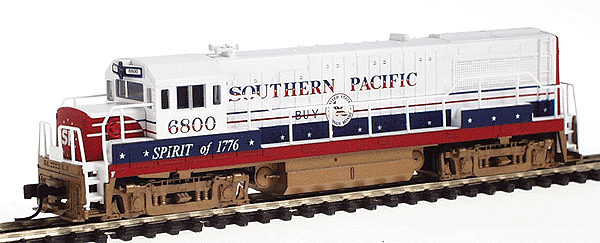 Diesel GE U25B Phase 2A Powered w/Lenz Decoder -- Southern Pacific #6800 "Spirit of 1776" (red, white & blue) Bicentennial U