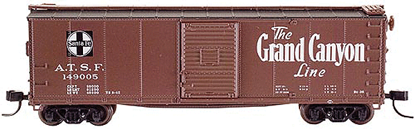 USRA 40' Rebuilt Steel Boxcar - Assembled -- Santa Fe #149005 ("The Grand Canyon," Boxcar Red, white, black)