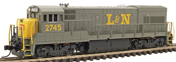 GE U23B - Standard DC - Master(R) -- Louisville & Nashville #2745 (gray, yellow, red)