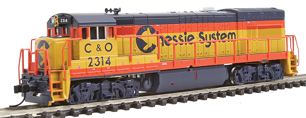 GE U23B - Standard DC - Master(R) -- Chessie System #2314 (blue, yellow, vermillion)