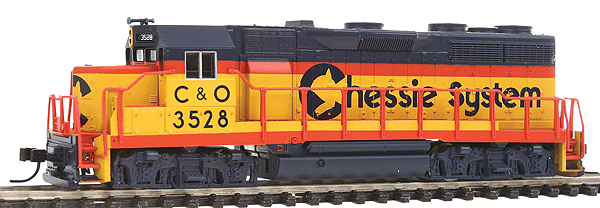 EMD GP35 Phase 1b, Dynamic Brakes - Standard DC - Master(R) -- Chessie System/C&O #3528 (blue, vermillion, yellow)