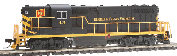 EMD GP7 Phase I - Standard DC -- Detroit & Toledo Shore Line #43 (black, yellow)