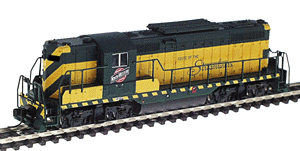 Diesel EMD GP7 Phase 1 "Torpedo Tube" Passenger Unit Powered -- Chicago & North Western (green, yellow, "Streamliners" slogan) No Unit Num