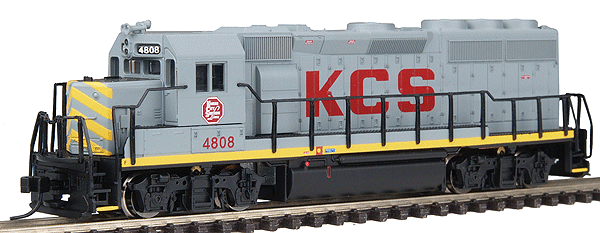 EMD GP40-2 Low Hood, Dynamic Brakes - Standard DC - Master(R) -- Kansas City Southern #4808 (gray, red, black, yellow)