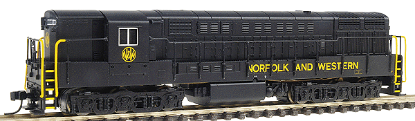 F-M H24-66 Trainmaster Phase 1b - Standard DC -- Norfolk & Western - Painted (black, yellow), No Number, Single Light