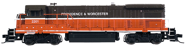 GE B23-7 Low Nose - Standard DC -- Providence & Worcestor #2201 (brown, orange, white)