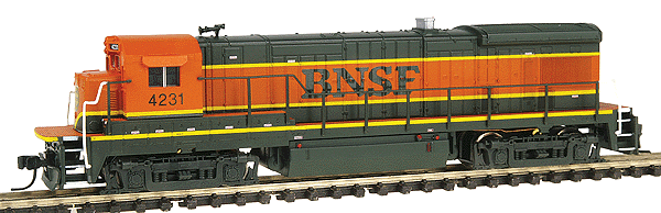 GE B23-7 Low Nose w/DCC -- Burlington Northern Santa Fe #4231 (orange, green, yellow)