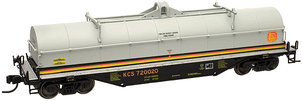 42' Coil Steel Car - Ready to Run - Master(R) -- Kansas City Southern #720020 (black, gray, yellow, red)