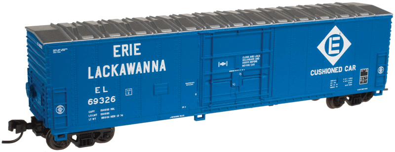 Fruit Growers Express 50' Plug-Door Boxcar - Ready to Run -- Erie Lackawanna #69326 (blue, white)