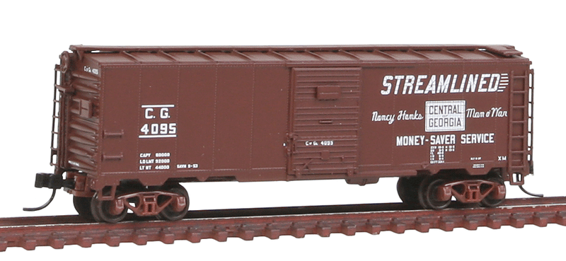 1932 ARA 40' Steel Boxcar - Ready to Run - Master(R) -- Central of Georgia #4095 (Boxcar Red, Streamlined Logo/Slogan)