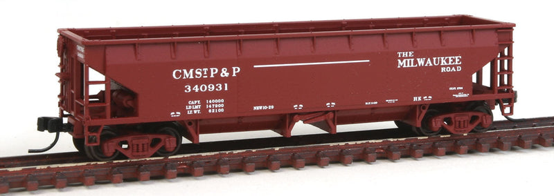 70-Ton Hart Ballast Car - Ready to Run - Master(R) -- Milwaukee Road #340931 (Boxcar Red, TMR Lettering)