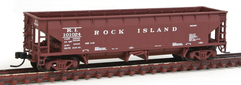 70-Ton Hart Ballast Car - Ready to Run - Master(R) -- Rock Island #101024 (Boxcar Red)