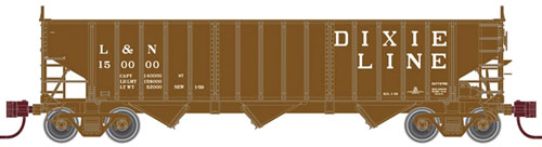 Pullman-Standard 2750 3-Bay Hopper - Ready to Run -- Louisville & Nashville #150534 (Boxcar Red, Large Dixie Line)