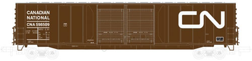 ACF 60' Double-Door Auto Parts Boxcar - Ready to Run -- Canadian National #598536 (Boxcar Red, white, Noodle Logo)