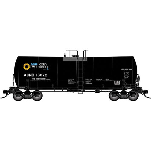 17,600 Gallon Corn Syrup Tank Car - ADM/MCP Style - Master -- Archer-Daniels-Midland ADMX #17012 (black, yellow, blue, Corn Sweeteners Log
