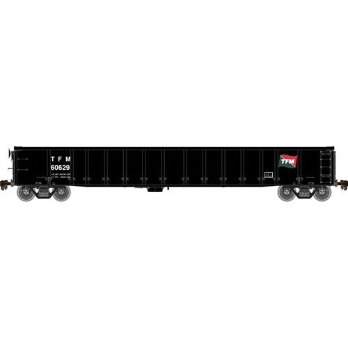 Thrall 2743 Gondola - Ready to Run - Master(R) -- Transportacion Ferroviaria Mexicano TFM #60600 (black, yellow Conspicuity)