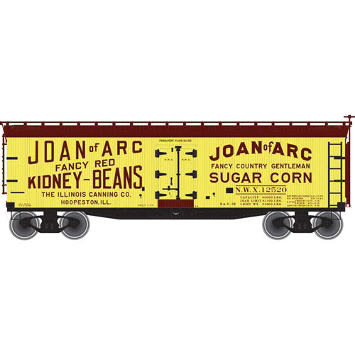 40' Wood Reefer - Ready to Run - Master(R) -- Joan of Arc NWX #12520 (yellow, Boxcar Red)