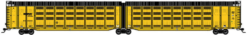 Articulated Auto Carrier - Ready to Run - Master(R) -- Norfolk Southern #110150 (yellow, black NS Logo)
