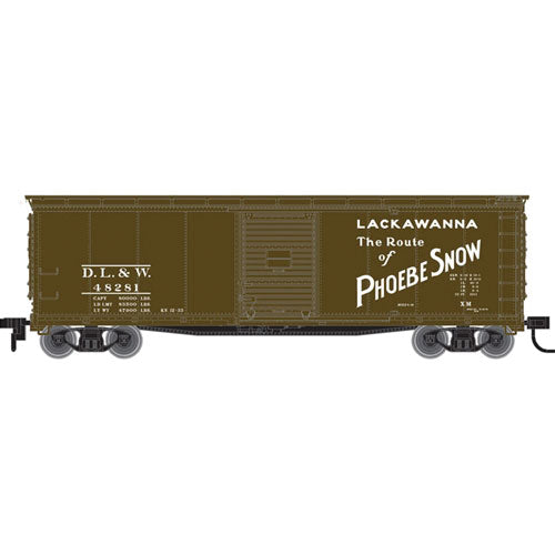 USRA Steel Rebuilt Boxcar - Ready to Run - Master(R) -- Delaware, Lackawanna & Western #48001 (Boxcar Red, Phoebe Snow Slogan)