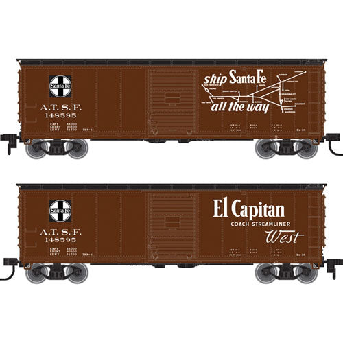 USRA Steel Rebuilt Boxcar - Ready to Run - Master(R) -- Santa Fe #148595 (Boxcar Red, white, El Capitan Slogan)