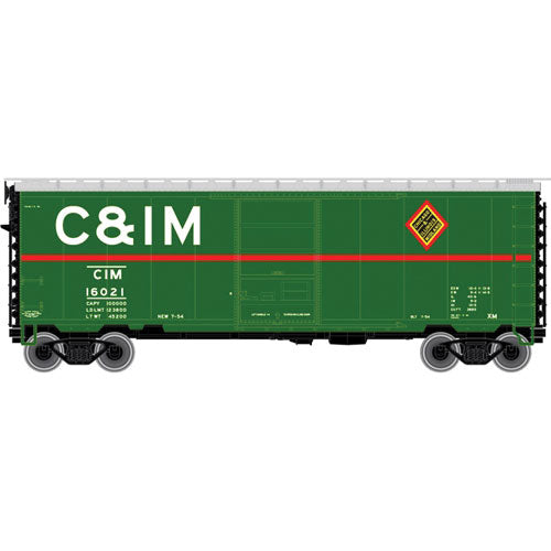 PS-1 40' Boxcar w/6' Door - Ready to Run - Master(R) -- Chicago & Illinois Midland #16021 (green, red, silver, Billboard C&IM)