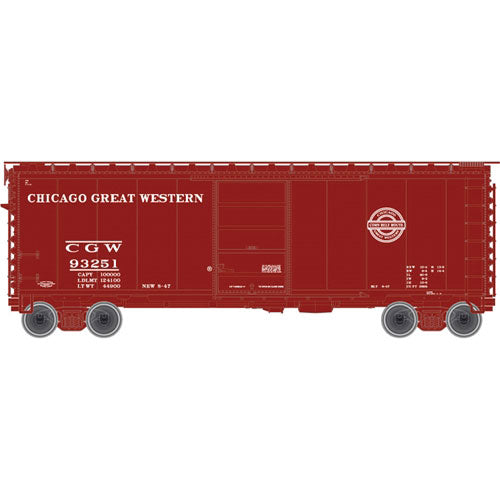 PS-1 40' Boxcar w/6' Door - Ready to Run - Master(R) -- Chicago Great Western #93042 (Boxcar Red, Corn Belt Logo)