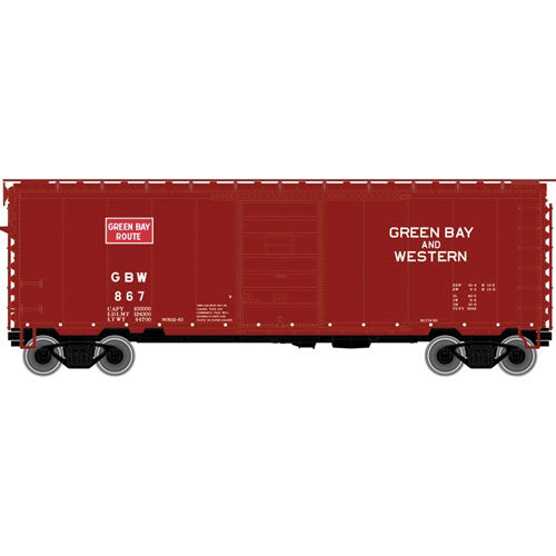 PS-1 40' Boxcar w/6' Door - Ready to Run - Master(R) -- Green Bay & Western #704 (Boxcar Red, red)