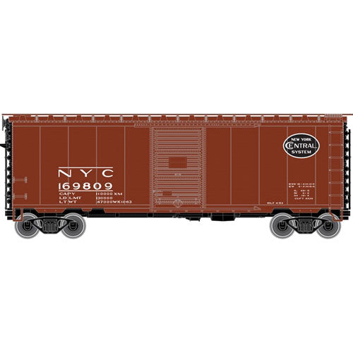 PS-1 40' Boxcar w/6' Door - Ready to Run - Master(R) -- New York Central #169755 (Boxcar Red, black, System Logo)