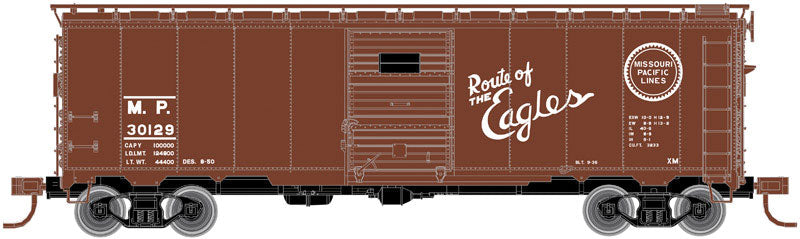 1932 ARA 40' Steel Boxcar - Ready to Run - Master(R) -- Missouri Pacific #30791 (Boxcar Red, Route of the Eagles Slogan, Buzz Saw)