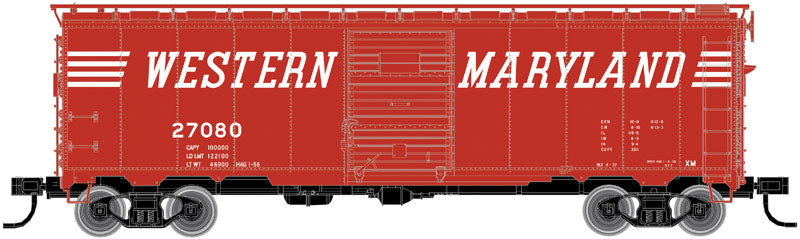 1932 ARA 40' Steel Boxcar - Ready to Run - Master(R) -- Western Maryland #27625 (Boxcar Red, Speed Lettering)