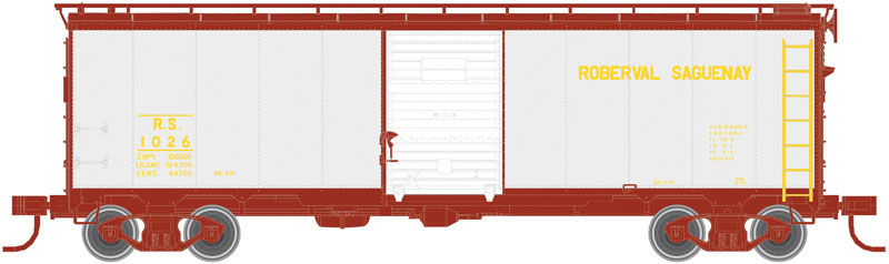 1932 ARA 40' Steel Boxcar - Ready to Run - Master(R) -- Roberval Saguenay #1026 (gray, Boxcar Red, yellow)