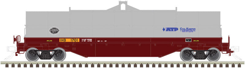 42' Coil Steel Car w/Fishbelly Side Sill - Ready to Run - Master(R) -- Indiana Harbor Belt #1701 (gray, Boxcar Red, blue)