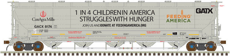 Trinity 5660 PD Covered Hopper - Ready to Run -- ConAgra #8174 (Feeding America Scheme #1, gray)