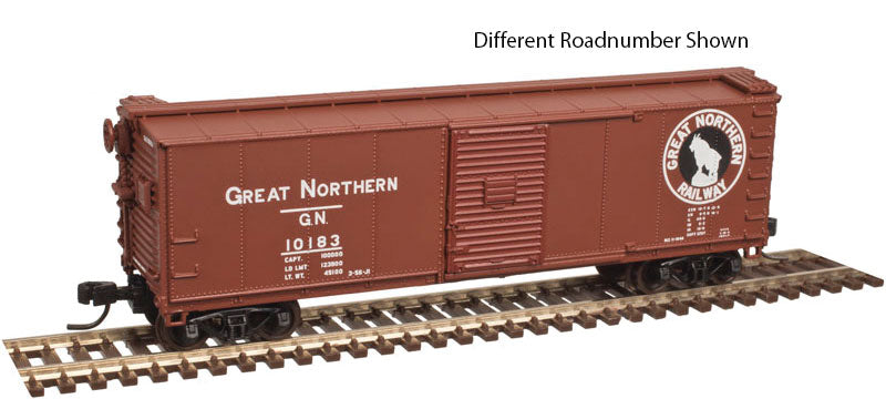 USRA Steel Rebuilt Boxcar - Ready to Run - Master(R) -- Great Northern #10093 (Boxcar Red, black, Rocky Silhouette Logo)