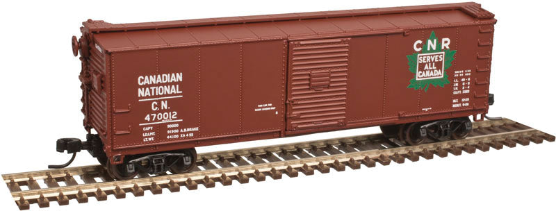 USRA Steel Rebuilt Boxcar - Ready to Run - Master(R) -- Canadian National #470012 (Boxcar Red, green CNR Leaf Logo, Serves All Canad