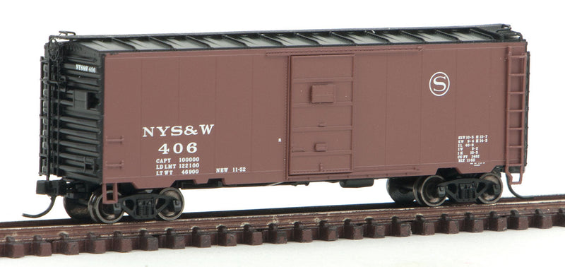 PS-1 40' Boxcar w/6'Door - Ready to Run - Master(R) -- New York, Susquehanna & Western #406 (Boxcar Red)