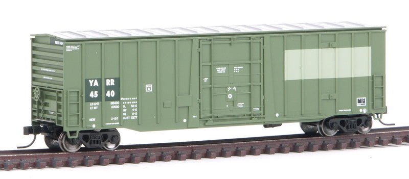 NSC 5277 50' Plug-Door Boxcar - Ready to Run -- Youngstown & Austintown YARR #4540 (Patched, green, gray)