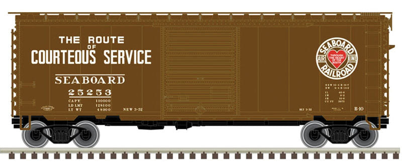 PS-1 40' Boxcar w/6'Door - Ready to Run - Master(R) -- Seaboard Air Line 25386 (Boxcar Red, white, red, Heart Logo)